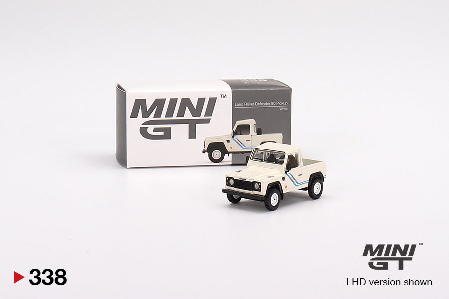 Mô hình xe Mini GT 1:64 Land Rover Defender 90 Pickup White - MGT00338