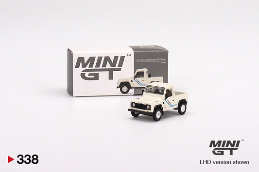 Mô hình xe Mini GT 1:64 Land Rover Defender 90 Pickup White - MGT00338