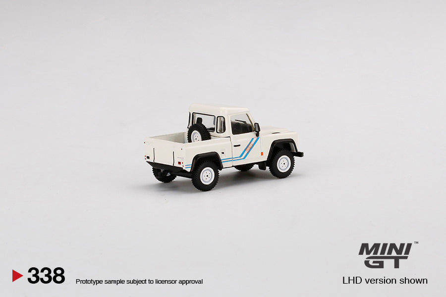 Mô hình xe Mini GT 1:64 Land Rover Defender 90 Pickup White - MGT00338