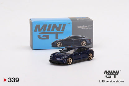 Mô hình xe Mini GT 1:64 Porsche Taycan Turbo S Gentian Blue Metallic - MGT00339