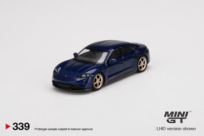 Mô hình xe Mini GT 1:64 Porsche Taycan Turbo S Gentian Blue Metallic - MGT00339