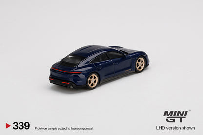 Mô hình xe Mini GT 1:64 Porsche Taycan Turbo S Gentian Blue Metallic - MGT00339