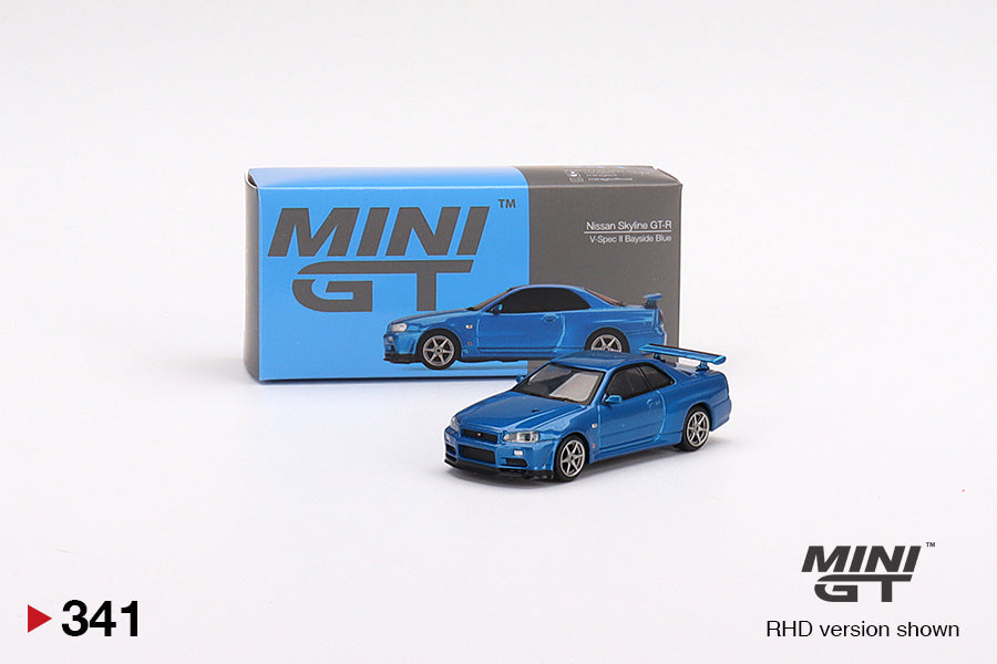 Mô hình xe Mini GT 1:64 Nissan Skyline GT-R (R34) V-Spec II Bayside Blue - MGT00341