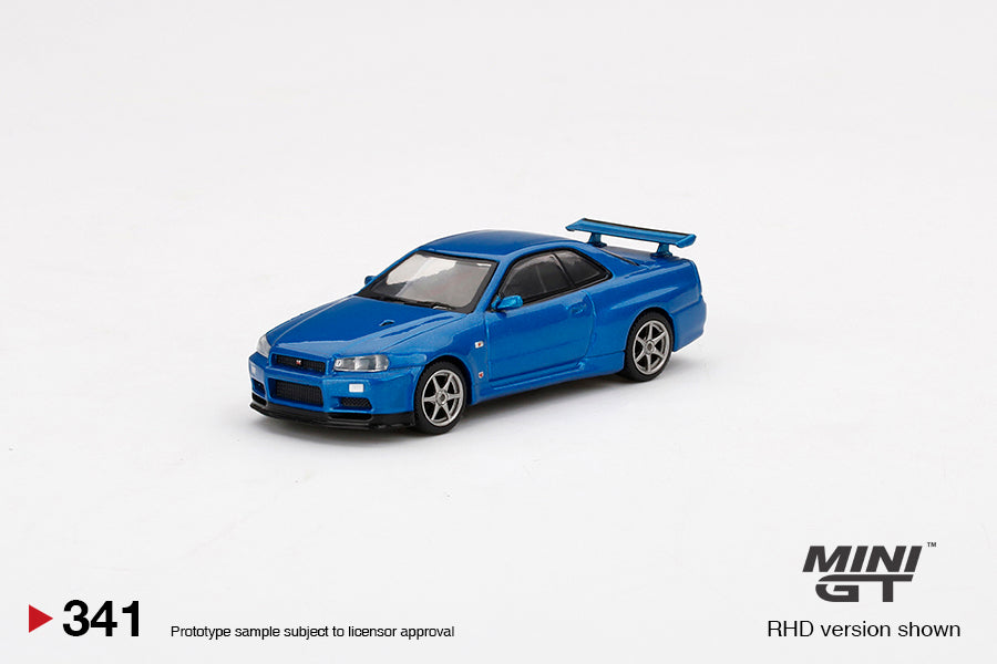 Mô hình xe Mini GT 1:64 Nissan Skyline GT-R (R34) V-Spec II Bayside Blue - MGT00341