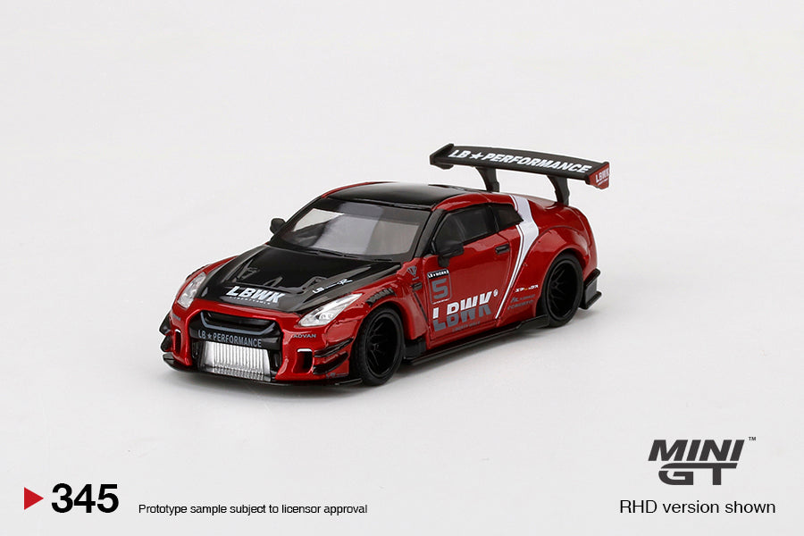 Mô hình xe Mini GT 1:64 LB★WORKS Nissan GT-R R35 Type 2, Rear Wing ver 3 , LB Work Livery 2.0 Red - MGT00345