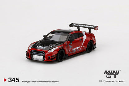Mô hình xe Mini GT 1:64 LB★WORKS Nissan GT-R R35 Type 2, Rear Wing ver 3 , LB Work Livery 2.0 Red - MGT00345