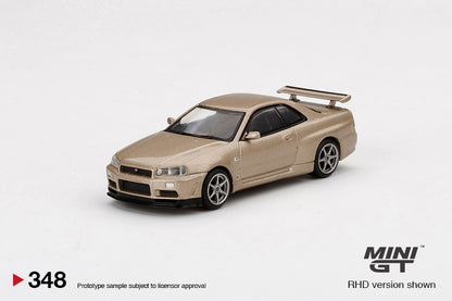 Mô hình xe Mini GT 1:64 Nissan Skyline GT-R (R34) M-Spec Silica Breath - MGT00348