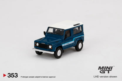 Mô hình xe Mini GT 1:64 Land Rover Defender 90 County Wagon Stratos Blue - MGT00353