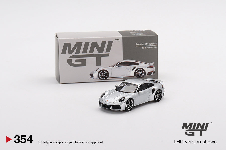 Mô hình xe Mini GT 1:64 Porsche 911 Turbo S GT Silver Metallic - MGT00354