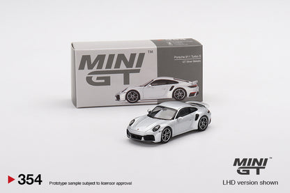 Mô hình xe Mini GT 1:64 Porsche 911 Turbo S GT Silver Metallic - MGT00354