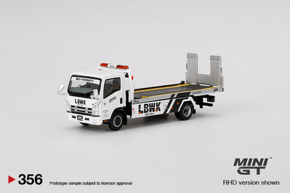 Mô hình xe Mini GT 1:64 Isuzu N-Series Vehicle Transporter LBWK White - MGT00356