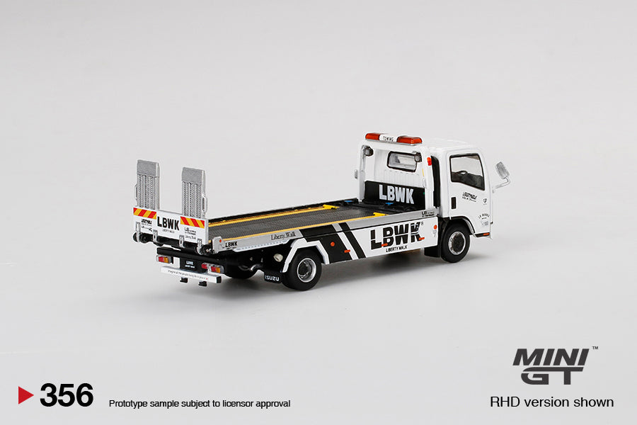 Mô hình xe Mini GT 1:64 Isuzu N-Series Vehicle Transporter LBWK White - MGT00356