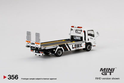 Mô hình xe Mini GT 1:64 Isuzu N-Series Vehicle Transporter LBWK White - MGT00356