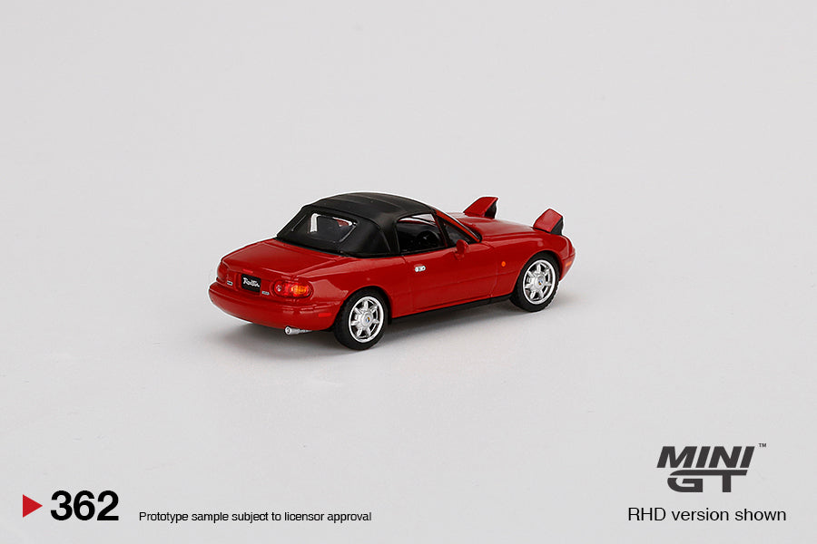 Mô hình xe Mini GT 1:64 Eunos Roadster Classic Red (RHD) Headlight Up / Soft Top - MGT00362