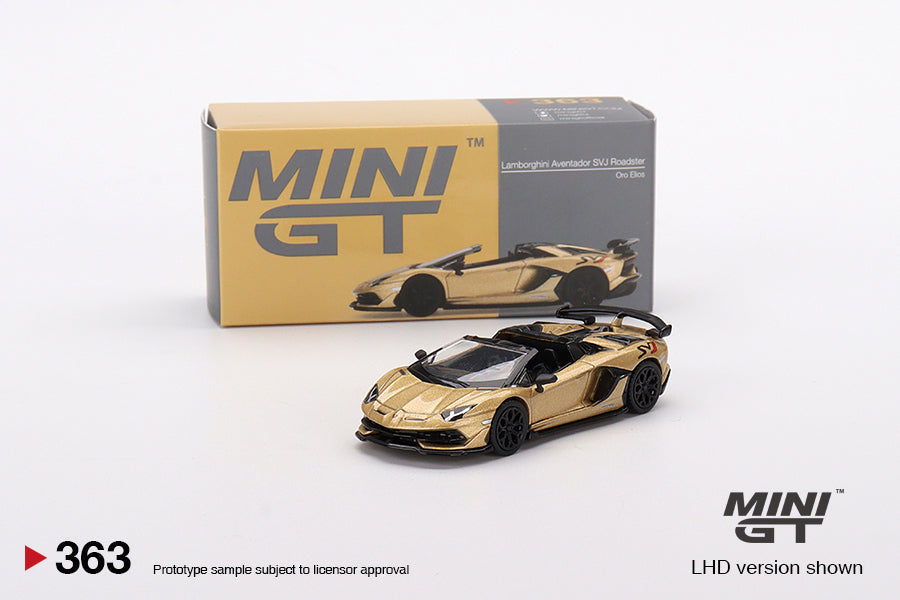 Mô hình xe Mini GT 1:64 Lamborghini Aventador SVJ Roadster Oro Elios - MGT00363