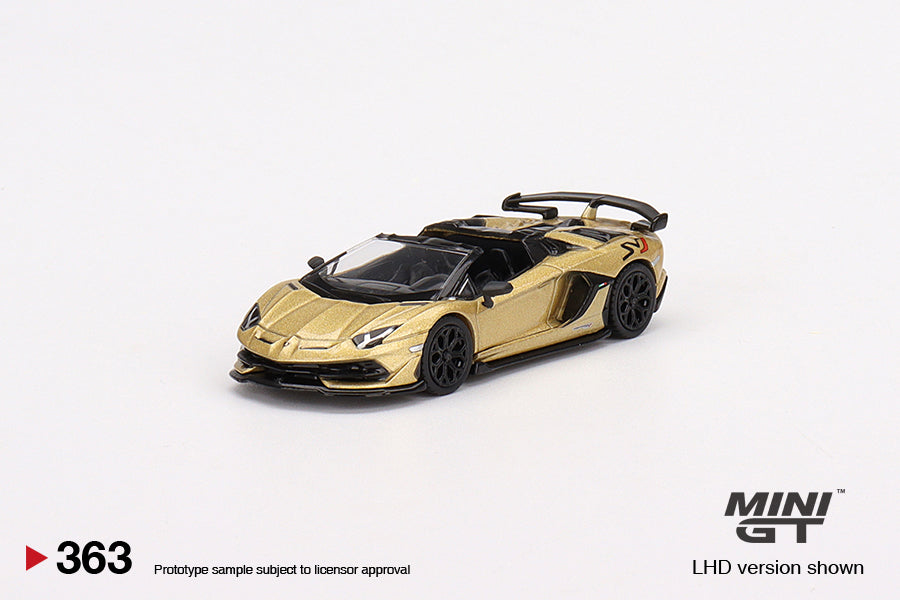 Mô hình xe Mini GT 1:64 Lamborghini Aventador SVJ Roadster Oro Elios - MGT00363
