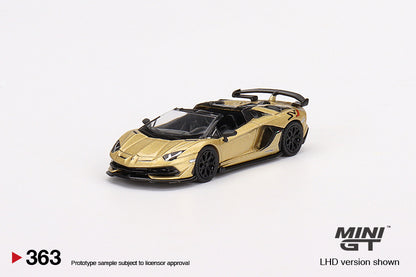 Mô hình xe Mini GT 1:64 Lamborghini Aventador SVJ Roadster Oro Elios - MGT00363