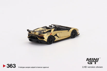 Mô hình xe Mini GT 1:64 Lamborghini Aventador SVJ Roadster Oro Elios - MGT00363