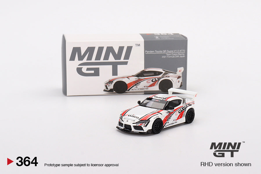 Mô hình xe Mini GT 1:64 Pandem Toyota GR Supra V1.0 #770 Team Cusco Racing 2021 Formula Drift Japan - MGT00364