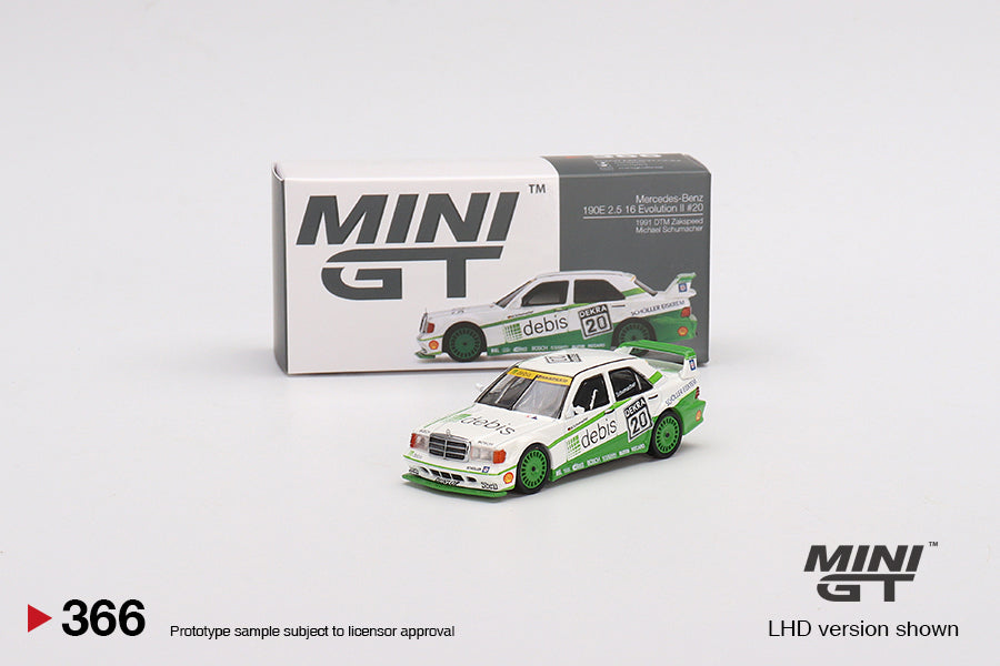 Mô hình xe Mini GT 1:64 Mercedes-Benz 190E 2.5 16 Evolution II 1991 DTM Zakspeed #20 Michael Schumacher - MGT00366