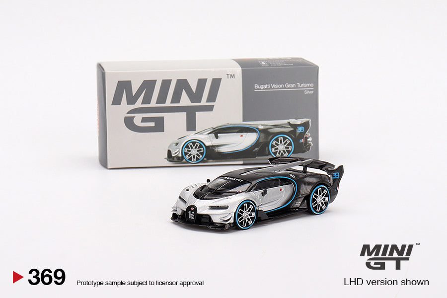 Mô hình xe Mini GT 1:64 Bugatti Vision Gran Turismo Silver - MGT00369