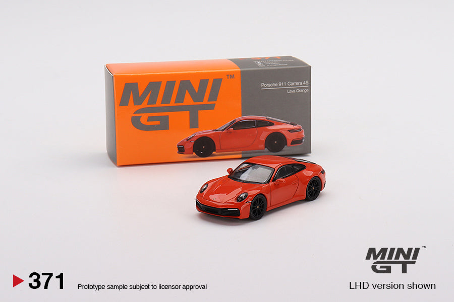 Mô hình xe Mini GT 1:64 Porsche 911 (992) Carrera 4S Lava Orange - MGT00371