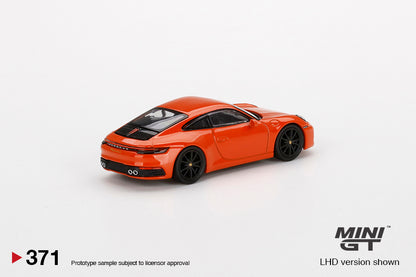 Mô hình xe Mini GT 1:64 Porsche 911 (992) Carrera 4S Lava Orange - MGT00371