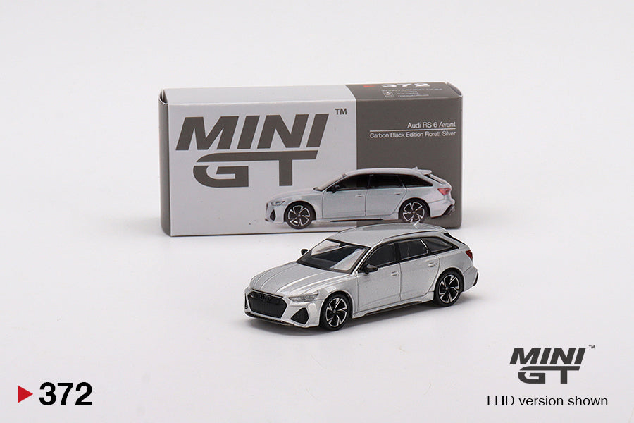 Mô hình xe Mini GT 1:64 Audi RS 6 Avant Carbon Black Edition Florett Silver - MGT00372