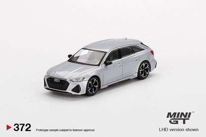 Mô hình xe Mini GT 1:64 Audi RS 6 Avant Carbon Black Edition Florett Silver - MGT00372