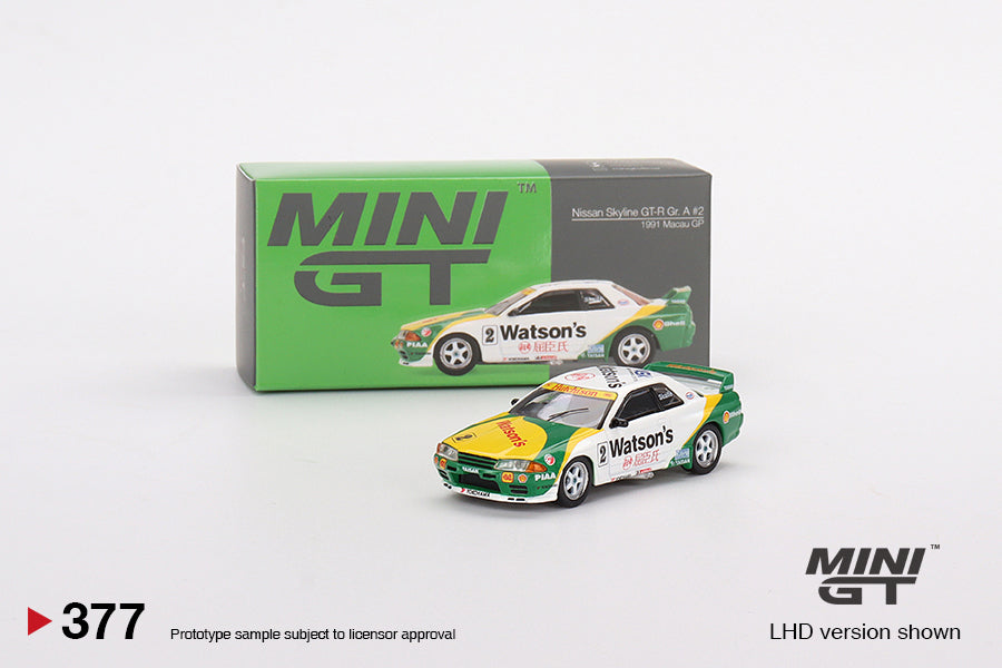 Mô hình xe Mini GT 1:64 Nissan Skyline GT-R (R32) Gr. A #2 1991 Macau GP - MGT00377