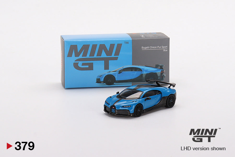 Mô hình xe Mini GT 1:64 Bugatti Chiron Pur Sport Blue - MGT00379