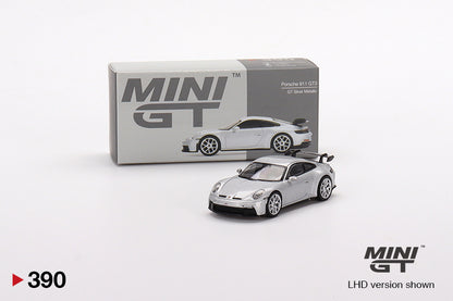Mô hình xe Mini GT 1:64 Porsche 911 (992) GT3 GT Silver Metallic - MGT00390