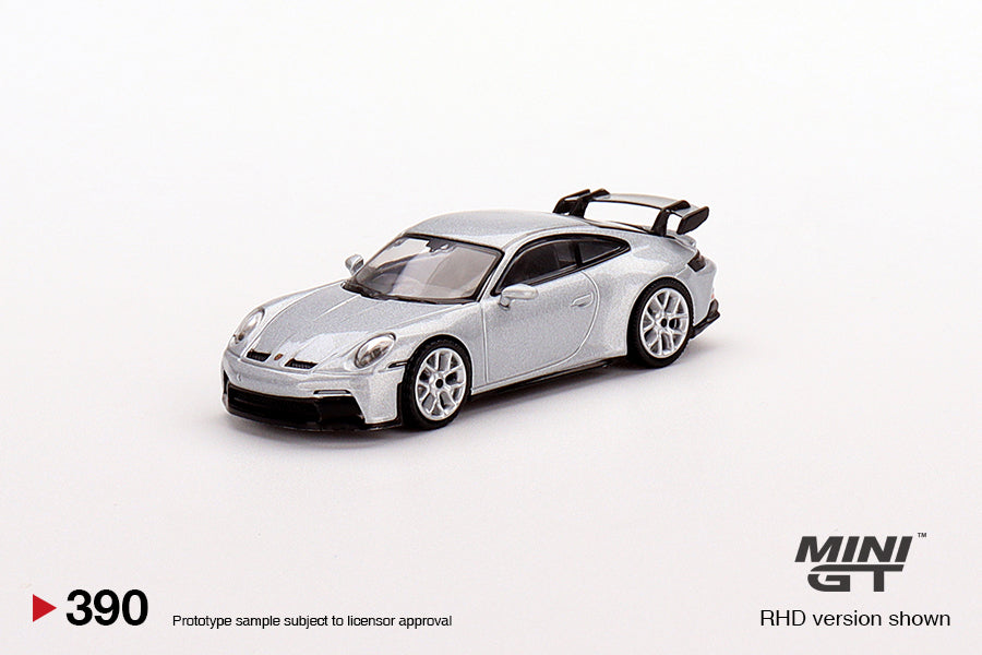Mô hình xe Mini GT 1:64 Porsche 911 (992) GT3 GT Silver Metallic - MGT00390