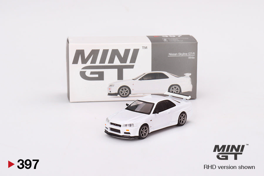 Mô hình xe Mini GT 1:64 Nissan Skyline GT-R (R34) V-Spec N1 White - MGT00397