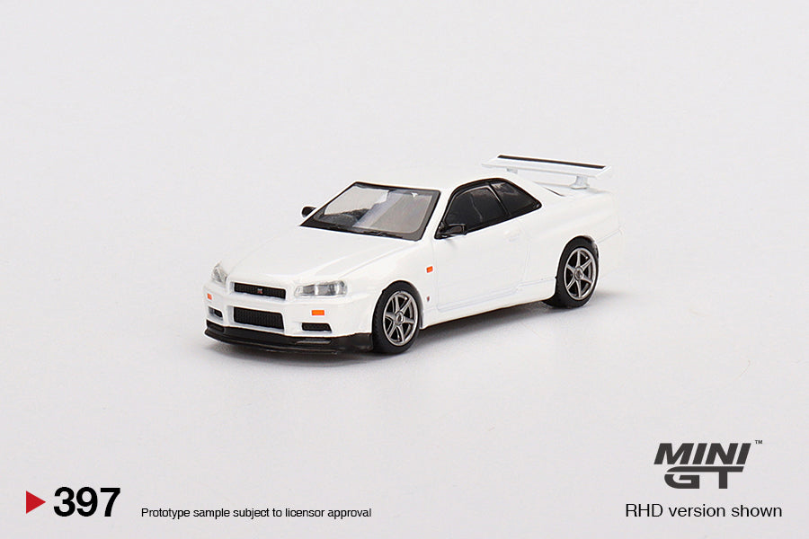Mô hình xe Mini GT 1:64 Nissan Skyline GT-R (R34) V-Spec N1 White - MGT00397