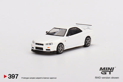 Mô hình xe Mini GT 1:64 Nissan Skyline GT-R (R34) V-Spec N1 White - MGT00397
