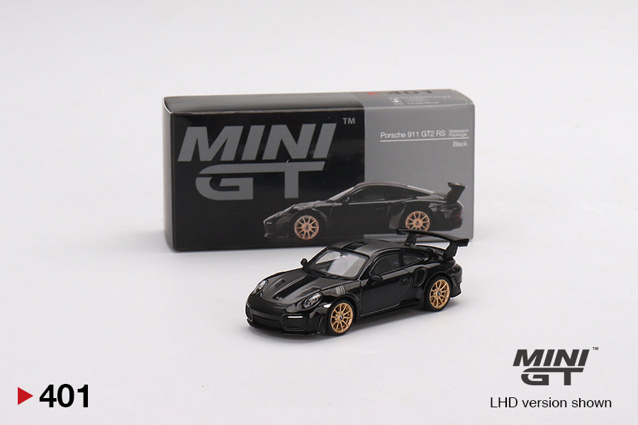 Mô hình xe Mini GT 1:64 Porsche 911(991) GT2 RS Weissach Package Black - MGT00401