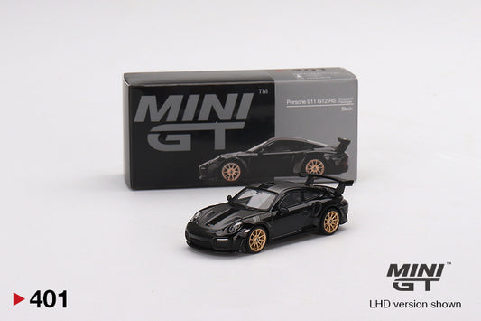 Mô hình xe Mini GT 1:64 Porsche 911(991) GT2 RS Weissach Package Black - MGT00401