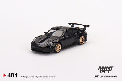 Mô hình xe Mini GT 1:64 Porsche 911(991) GT2 RS Weissach Package Black - MGT00401