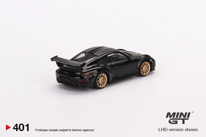 Mô hình xe Mini GT 1:64 Porsche 911(991) GT2 RS Weissach Package Black - MGT00401
