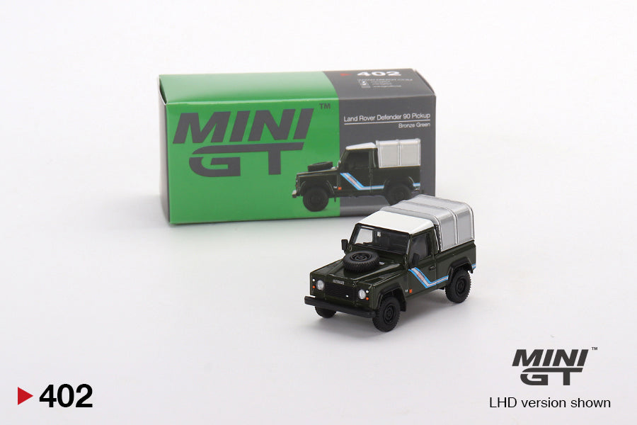 Mô hình xe Mini GT 1:64 Land Rover Defender 90 Pickup Bronze Green - MGT00402