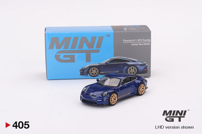 Mô hình xe Mini GT 1:64 Porsche 911 (992) GT3 Touring Gentian Blue Metallic - MGT00405