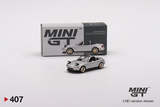Mô hình xe Mini GT 1:64 Mazda Miata MX-5 (NA) Tuned Version Silver Stone Metallic Silver - MGT00407