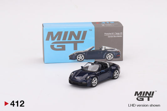 Mô hình xe Mini GT 1:64 Porsche 911 Targa 4S Gentian Blue Metallic - MGT00412