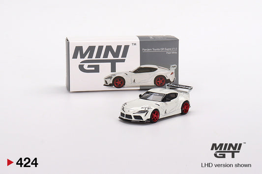 Mô hình xe Mini GT 1:64 Pandem Toyota GR Supra V1.0 Pearl White - MGT00424