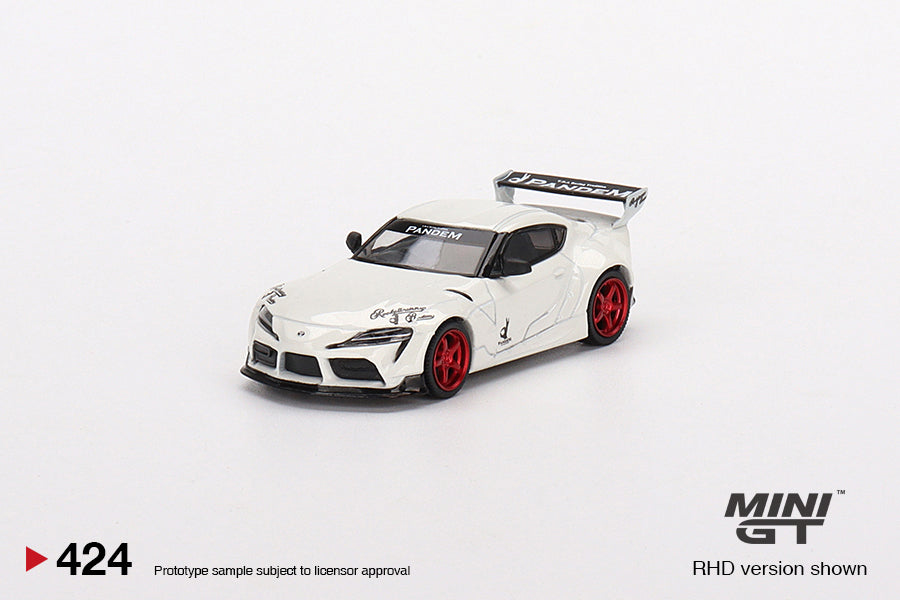Mô hình xe Mini GT 1:64 Pandem Toyota GR Supra V1.0 Pearl White - MGT00424