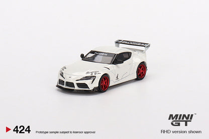 Mô hình xe Mini GT 1:64 Pandem Toyota GR Supra V1.0 Pearl White - MGT00424