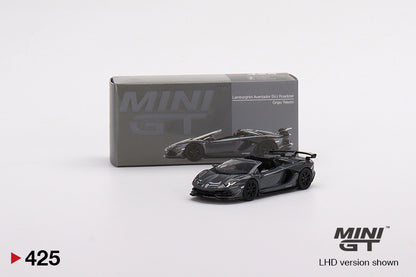 Mô hình xe Mini GT 1:64 Lamborghini Aventador SVJ Roadster Grigio Telesto - MGT00425