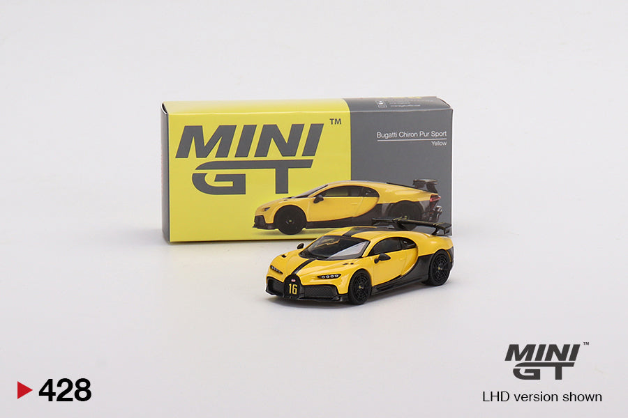 Mô hình xe Mini GT 1:64 Bugatti Chiron Pur Sport Yellow - MGT00428