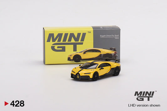 Mô hình xe Mini GT 1:64 Bugatti Chiron Pur Sport Yellow - MGT00428